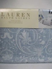 New Ralph Lauren SPRINGHILL Blue Lace Floral Flat Sheet - Queen