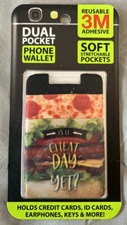 Phone Wallet 3M Adhesive Stick On Reusable Dual Pocket Cell Phones CHEAT DAY