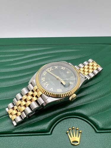 Rolex Datejust 36 126233G 18K Fluted Green Roman VI IX 6/9 Dial Jubilee B&P - 第 5/9 張圖片