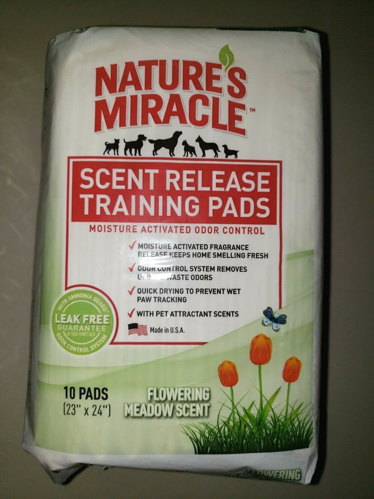 NATURE'S MIRACLE SCENT RELEASE TRAINING PADS puppy dog NEW NEVER OPENED 10 COUNT