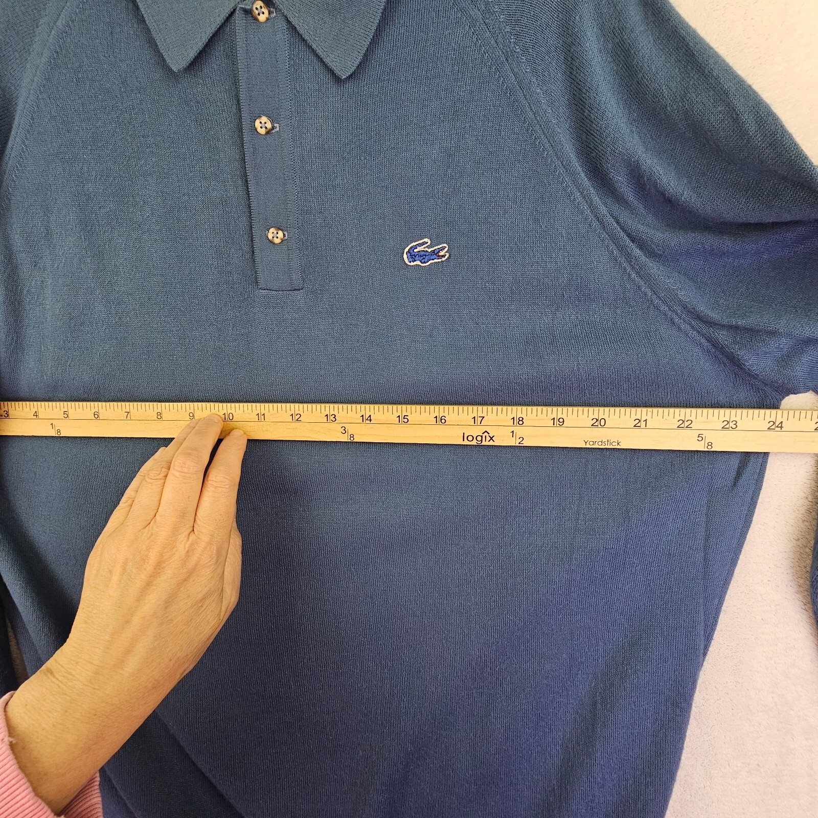 VTG Izod Lacoste Polo Sweater Mens XL Blue Soft Collared Preppy Easy Care thumbnail 6