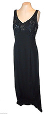 Dress Evening, Alvce Designs, Eyelets Lined Beaded Sequins Embroidered Long, 14