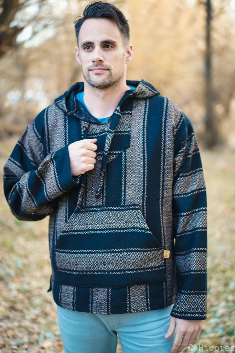 Original Baja Hoodie Brown Black Diamond Drug Rug S-3XL Orizaba