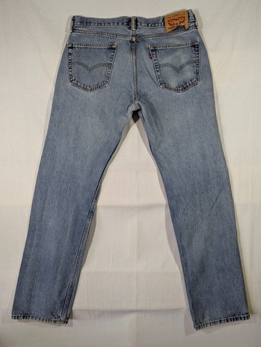 Levi's Jeans Mens 34X34 Regular Fit Straight Leg Mid Rise Denim Blue 100% Cotton - Picture 10 of 12