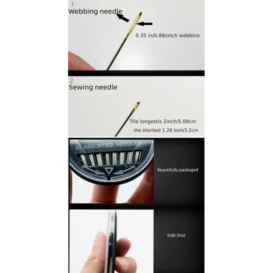 Stainless Steel Self-threading Needle Opening Sewing Darning Needle Set 30PCS - Image 3 of 4