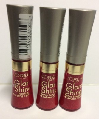 LOT OF 3 - L'oreal Glam Shine Dazzling Plumpnig Lipcolor Lip Gloss #310 GALA NEW