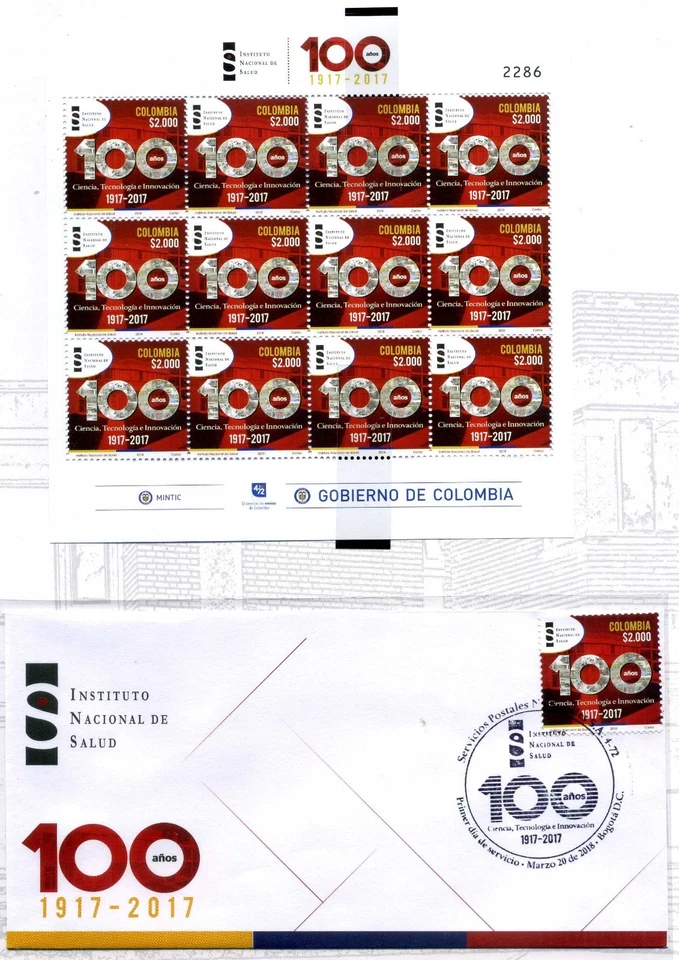 INSTITUTO NACIONAL DE SALUD,-''INNOVACION' ''carpeta'' S/S/ -COVER F.D.C.  2017 - Image 3 of 4