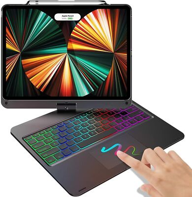 Touchpad Backlit Keyboard Folio Case for iPad Pro 12.9'' 6th 5th 4th 3rd Gen 2022