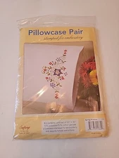 Craftways Spring Promise Pillowcase Pair Stamped Embroidery Cross Stitch Kit New