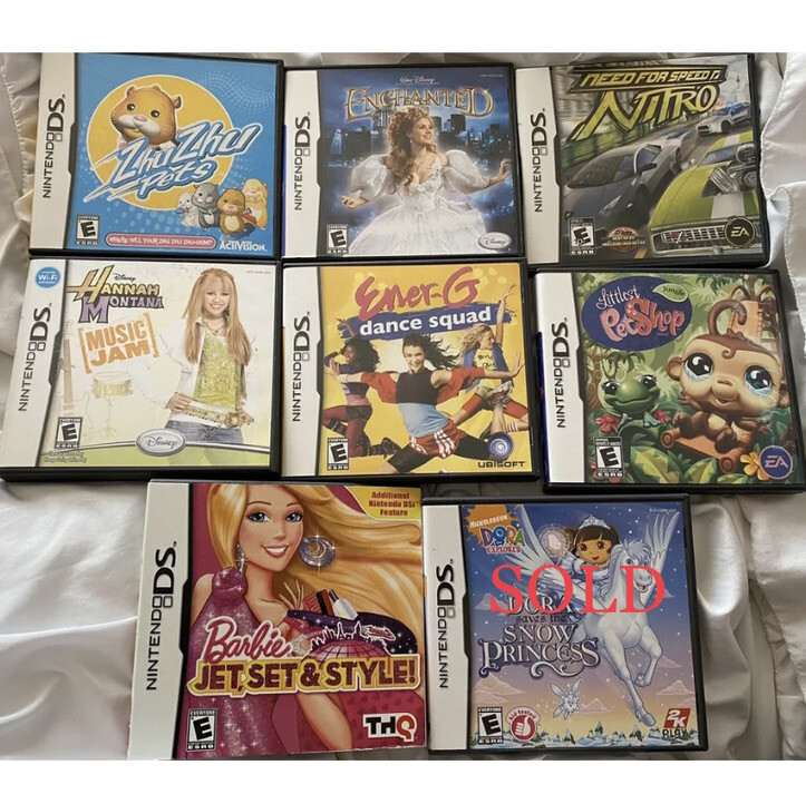 Nintendo DSi/DS GAME LOT-sold Each Sep.(princess/barbie/nerf
