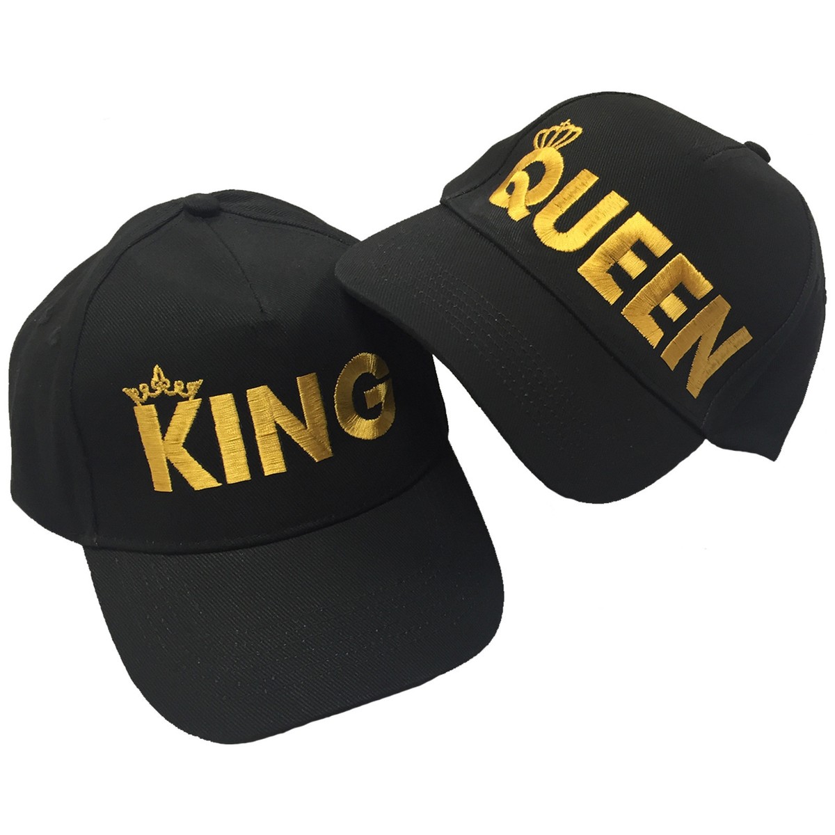 King Queen Pair Embroidered Baseball Cap Set His Hers Unisex Fashion  Hats