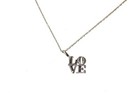 925 Sterling Silver .02ct VS G diamond "LOVE" pendant necklace 2.5g womens 18" — photo 1