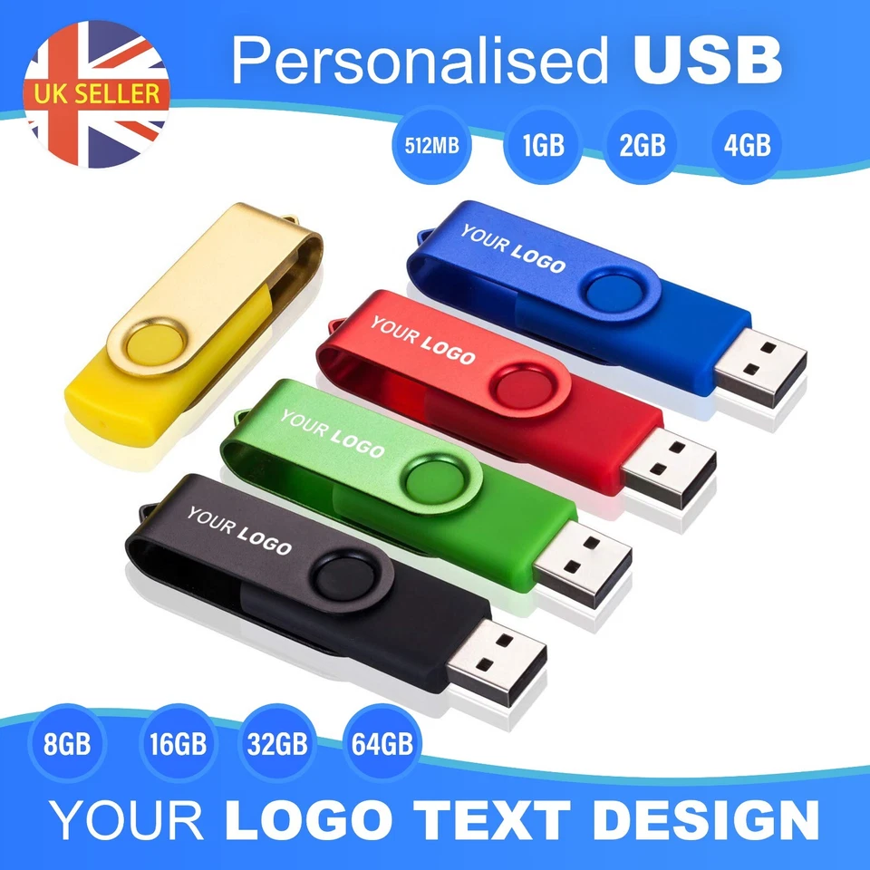 Personalised 1GB USB Memory Stick Twister USB Flash Drive Bulk Orders Pack of 25 - Image 2 of 4