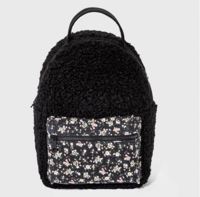 fuzzy mini backpack