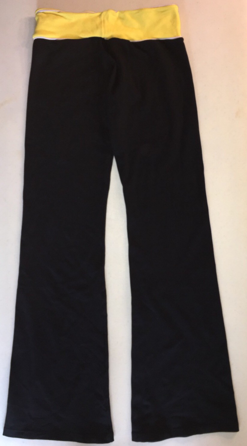 Ladies Brazilian Designer UP Vibe Black Bootcut Yoga Pants One Size