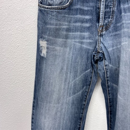 Diesel Industry Men's Distressed Blue Straight Jeans Size 33 Made in Italy - Picture 3 of 14