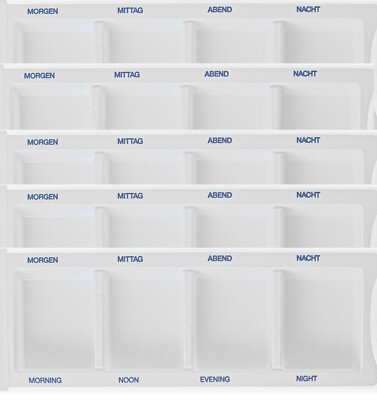 5 x XL Medikamentendispenser Tablettenbox Pillenbox Pillendose 4 Fächer 1 Tag W