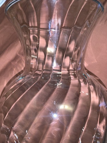Clear Glass Swirl Pattern Large Bouquet Vase Fish Tank Terrarium - Picture 5 of 5