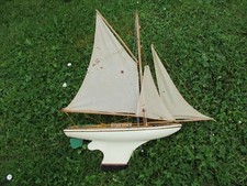 AX389 BORDA VOILIER DE BASSIN YACHT SERIE YP 3 VOILES 50 CM BOIS