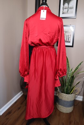 NWT C/meo Collective Influential Wrap Midi Dress Sz Small $245 | eBay