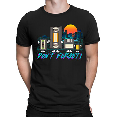 Buzz Shirts T-Shirt Uomo In Cotone Organico Don't Ever Forget – Stampa Retro Con Cassetta E Floppy Disk