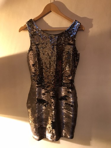 Miss Selfridge, Sequin Mini Dress, Silver, Size 8, used once, great condition! - Picture 2 of 4