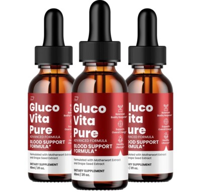(3 Pack) Gluco Vita Pure Drops Healthy Formula - GlucoVita Pure Liquid  
