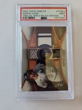 2025 TOPPS TRIBUTE TRIPLE RELICS #TTRAJ AARON JUDGE /25 Orange PSA 9