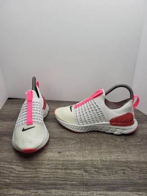 Nike React Phantom Run Flyknit 2 Shoes Women's Sz 6.5 White Pink Running Sneaker
