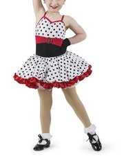 Girls Polka Dot Dance Costume Size 3T Dress w/ Sequins