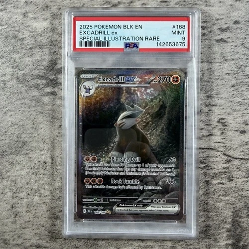 Excadrill ex 168/086 Pokémon PSA 9 Sv: Black Bolt Special Illustration Rare Holo