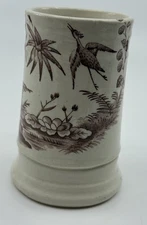Antique Toothbrush Holder Dunn Bennett And Co Brown Transferware