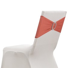 20 Pack Chair Sashes, Stretch Chair Cover Band Bows Cover Band, Brick Red