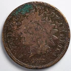 1872 Indian Head Penny Cent Good (G) Damaged