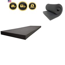 1" x 24" x 72" Black Upholstery Foam Sheet - 1.8 Density, Firm 44 ILD, Open-C...