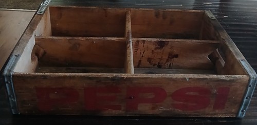 Divided Vintage Wooden Soda Crate Pepsi Cola Wood Box 4