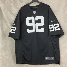 Nike Oakland Raiders Richard Seymour Black On Field Jersey #92 Men’s XXL