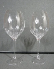 Set of 2 Vera Wang Wedgwood Duchesse Crystal Red Wine Glasses 9.5” Goblets