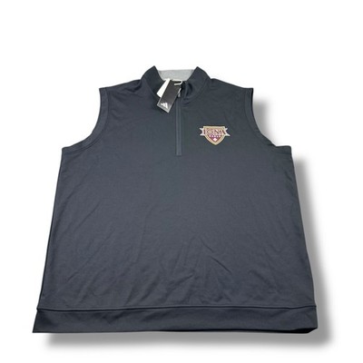 NWT $80 Adidas Iona College Gaels Team-Issued Black Elevated 1/4 Zip Vest Men XL