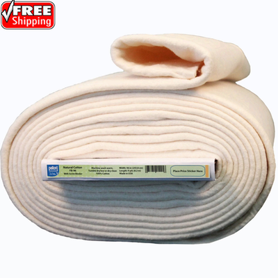#ad Pellon Natural Cotton Batting off White 96quot; x 9 Yards by the Bolt $37.00