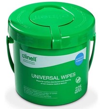 CLINELL SANITISING WIPES BUCKET, ANTIBACTERIAL WET WIPES KILLS 99.9% GERMS 