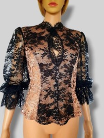 AGENT PROVOCATEUR SOIREE CELESTINE BLACK/PEACH SHIRT UK12/US6-8/IT44 RARE!&pound;1,295
