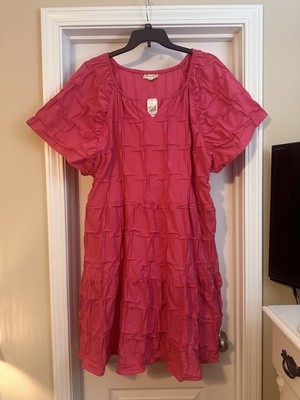 Cloth & Portrait Magenta XXL Pintuck Dress