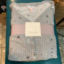 Ambrielle Cozy Henley PJ Set Pants Top Thermal Stars Lounge Sleep XS NEW