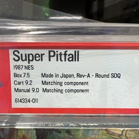 Super Pitfall (NES, 1987) &ndash; PSA 8.5 CIB &ndash; Box 7.5 / Manual 9.0 / Cart 9.2