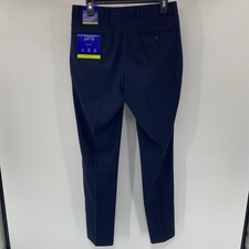 NEW Apt 9 Dress Pants Mens 30x32 Navy Blue Slim Premier Flex Stretch Business