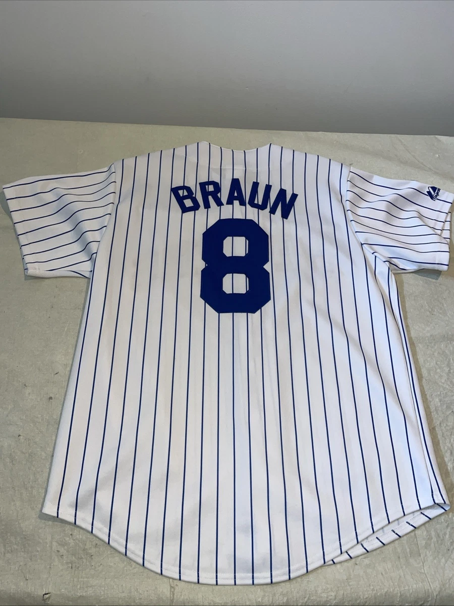 MLB　ミルウォーキー・ブルワーズ　ライアン・ブラウン　ユニフォーム　背番号8 Majestic Milwaukee Brewers #8 Ryan Braun Navy Blue Player T-shirt