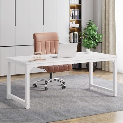 Tribesigns Modern Computer Desk 63x31.5 Inch White