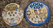 Vintage 1990's PIZZA HUT BOOK IT!  3" Buttons Reading Badge Program