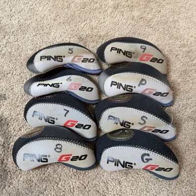 PING G20 Iron Headcovers Set Neoprene Synthetic Golf Club Protection 8PC - Image 1 of 4